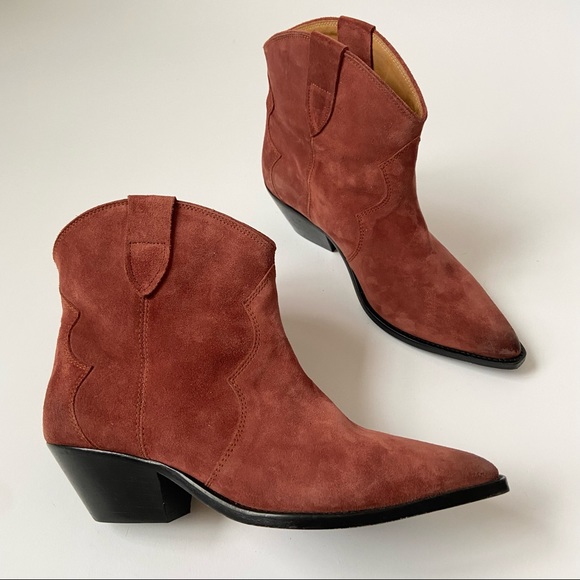 Isabel Marant Shoes - Isabel Marant Dewina Western Ankle Boots Size 41 Red